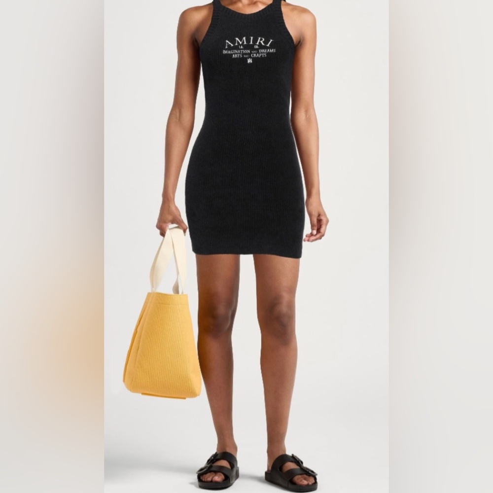 AMIRI Black Terry Dress SzL NWT